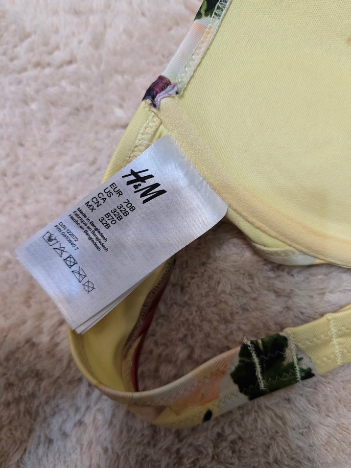 Sarı Çiçekli Fırfırlı Bohem Bikini Üstü - Görsel 3