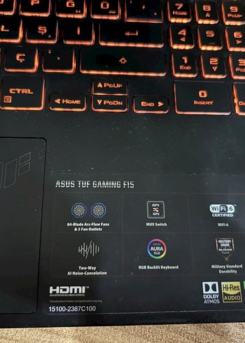 Siyah ASUS oyun laptopu - Görsel 5