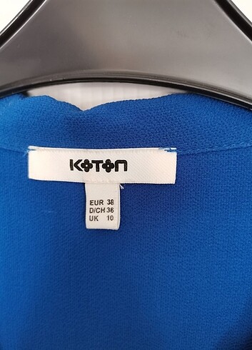 38 Beden Koton saks mavi şifon gömlek bluz 38beden