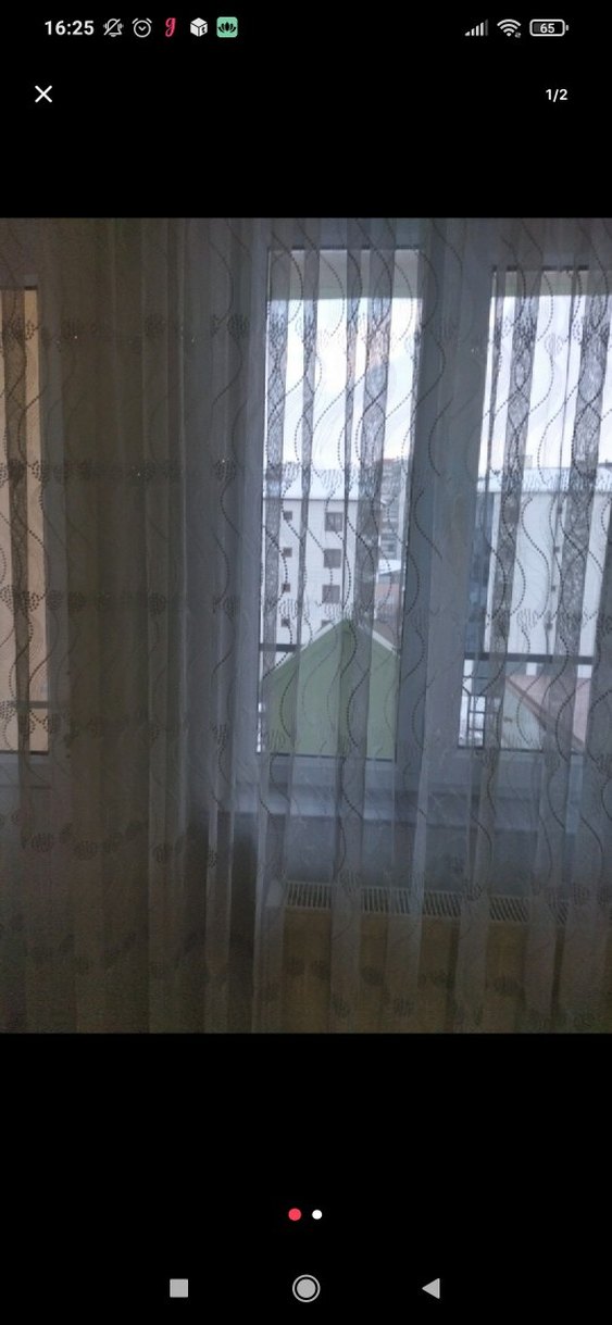 Gri Nakışlı Beyaz Tül Perde - Görsel 2