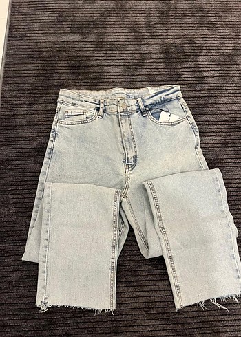 Gri Midi Denim Kadın Jean - Görsel 2