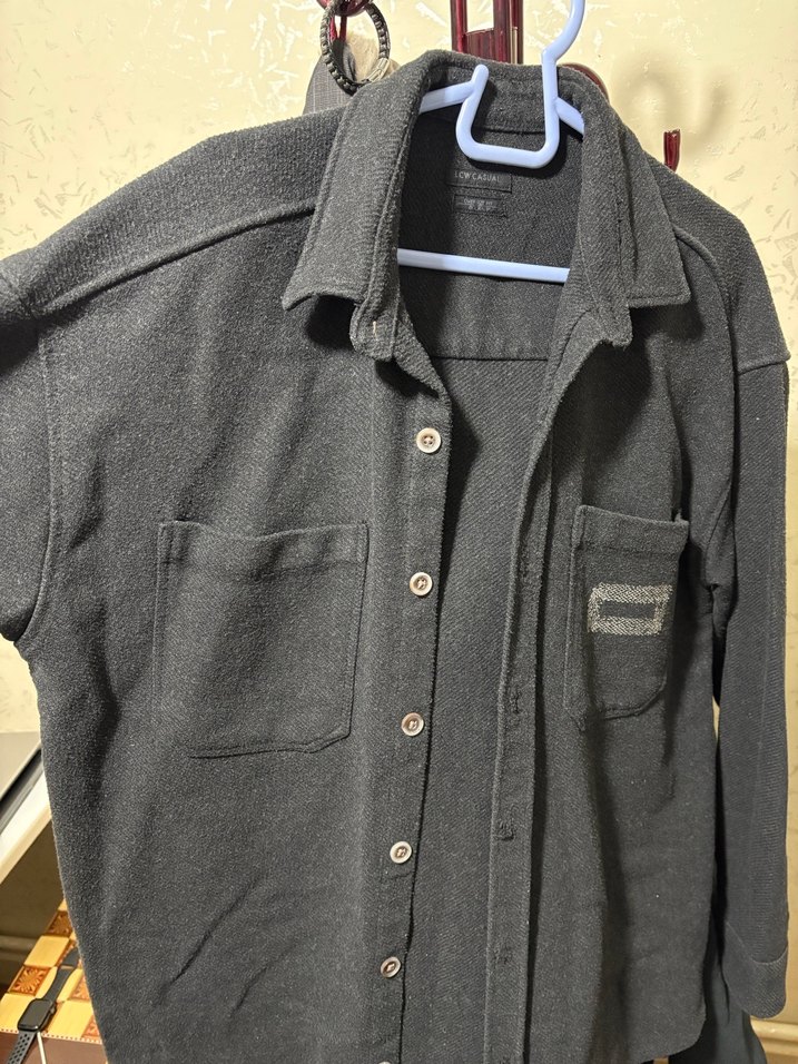 LCW Gri Düğmeli Uzun Kollu Erkek Gömlek - Görsel 2