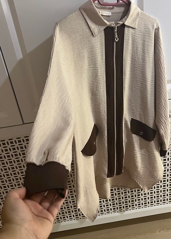 Trendyol & Milla Bej ve kahverengi alt üst fermuarlı takım