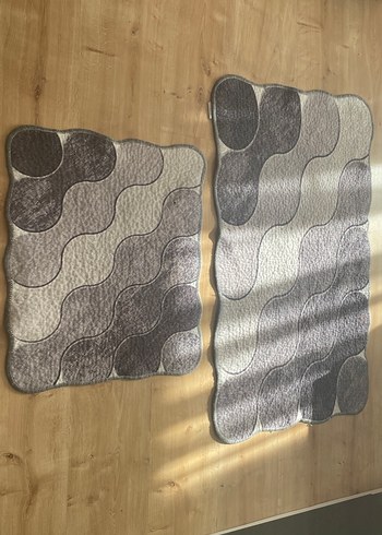 Madame Coco Gri Yılan Desenli Banyo Paspası Seti