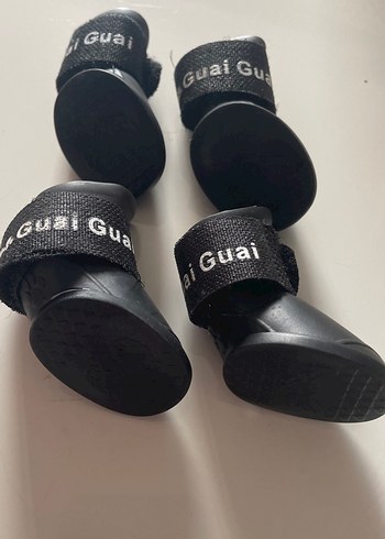 Küçük ırklar için siyah renkli   S beden bantlı köpek ayakkabısı - Görsel 4