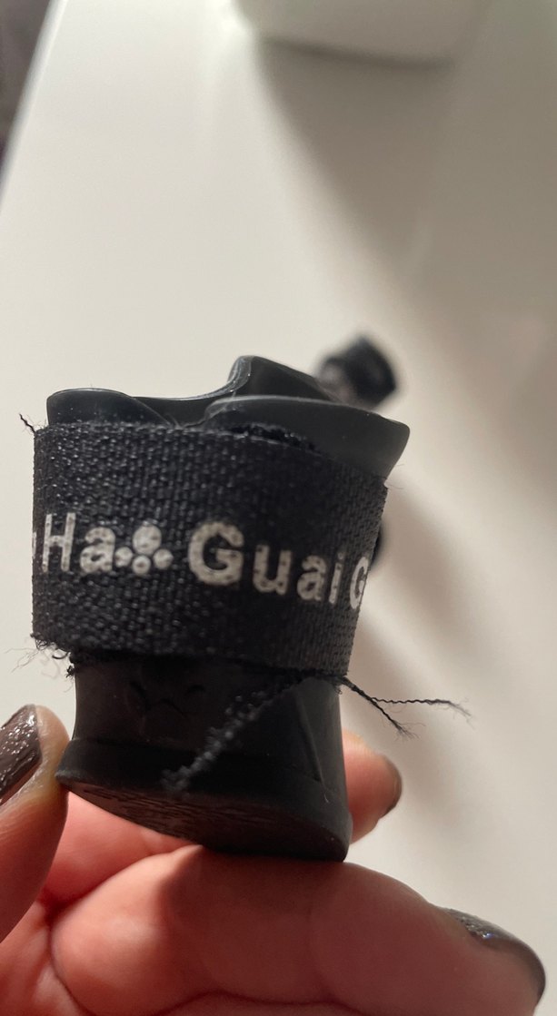 Küçük ırklar için siyah renkli   S beden bantlı köpek ayakkabısı - Görsel 3