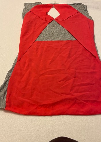 Gri Kısa Kollu Hamile Bluzu - Görsel 2