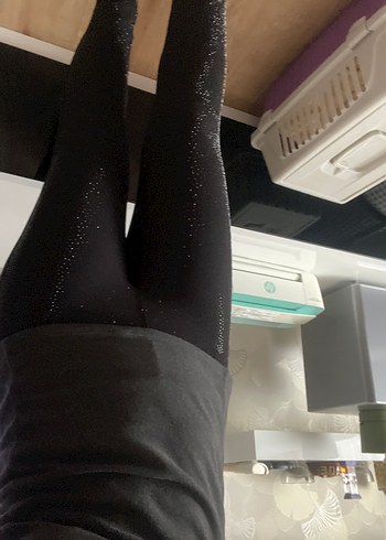 Parlak Pul Detaylı Siyah Yılan Desenli Tayt - Görsel 2