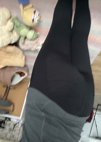 Parlak Pul Detaylı Siyah Yılan Desenli Tayt - Görsel 8