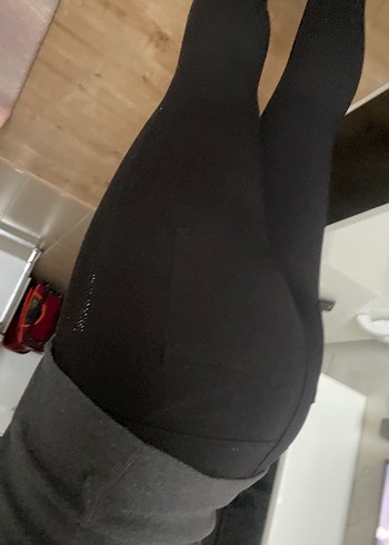 Parlak Pul Detaylı Siyah Yılan Desenli Tayt - Görsel 4