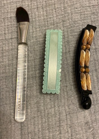 Vintage Boncuklu Bej Saç Tokası - Görsel 2