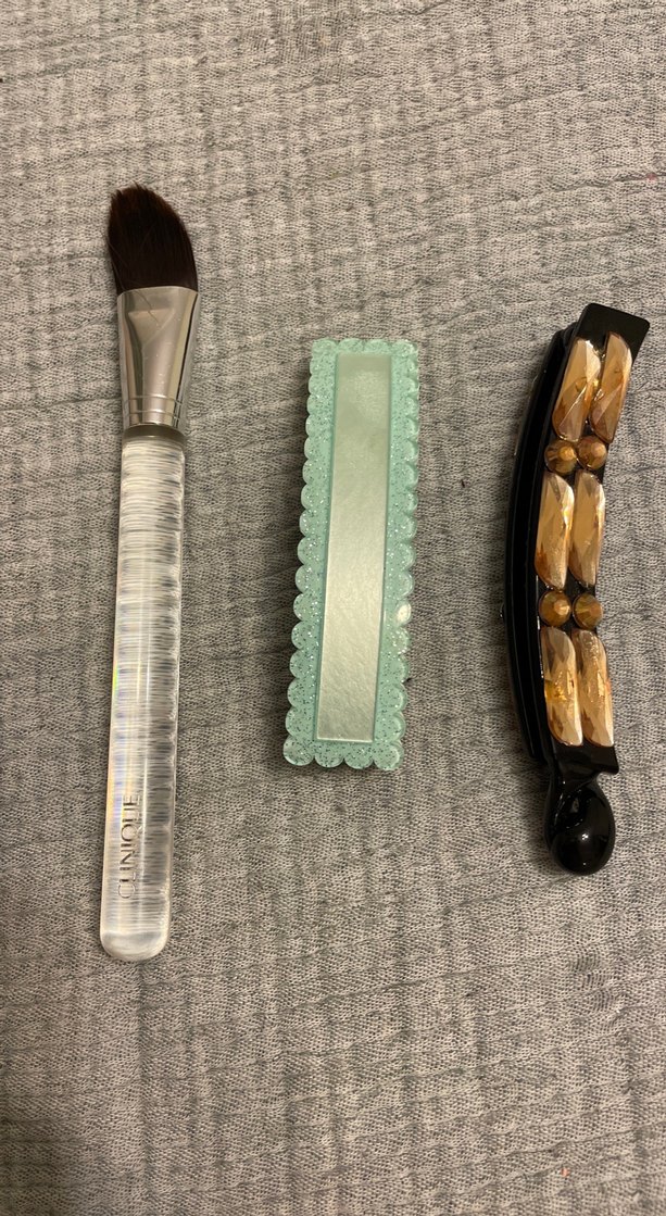 Vintage Boncuklu Bej Saç Tokası - Görsel 2