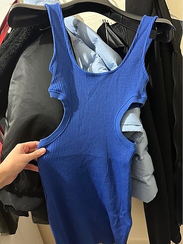 Zara Saks mavisi elbise