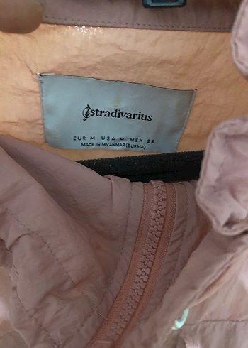 Stradivarius Pembe Mini Kadın Ceket, Düğmeli, Yüksek Yakalı