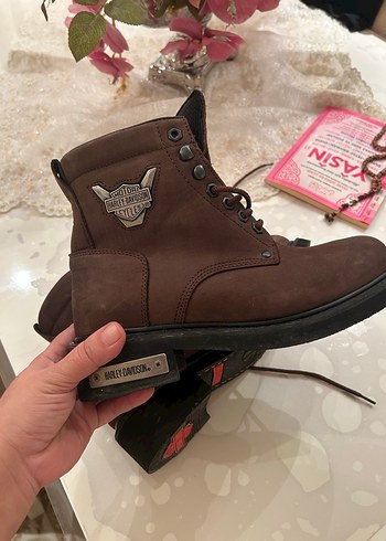 Harley-Davidson Kahverengi Deri Biker Bot - Görsel 8