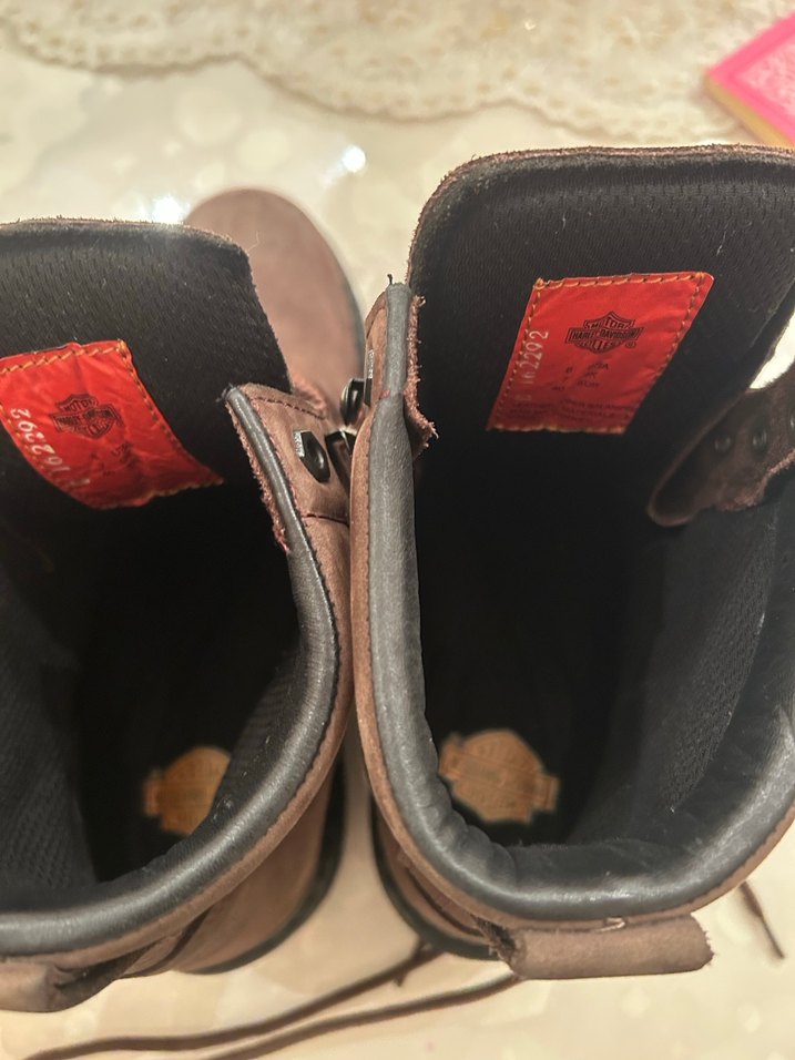 Harley-Davidson Kahverengi Deri Biker Bot - Görsel 4