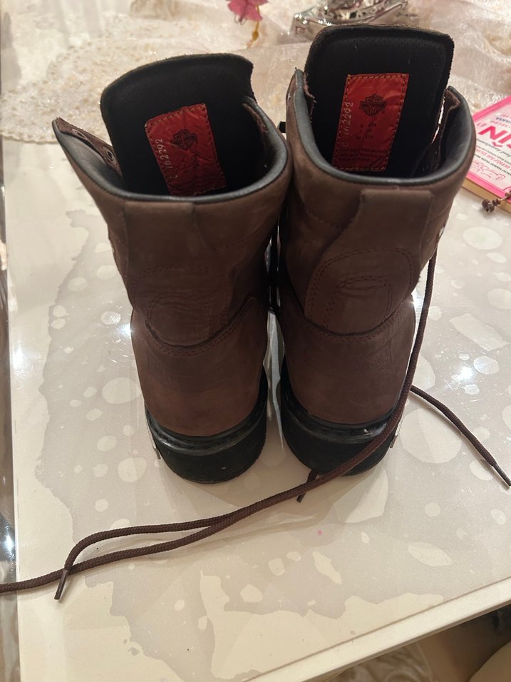 Harley-Davidson Kahverengi Deri Biker Bot - Görsel 3