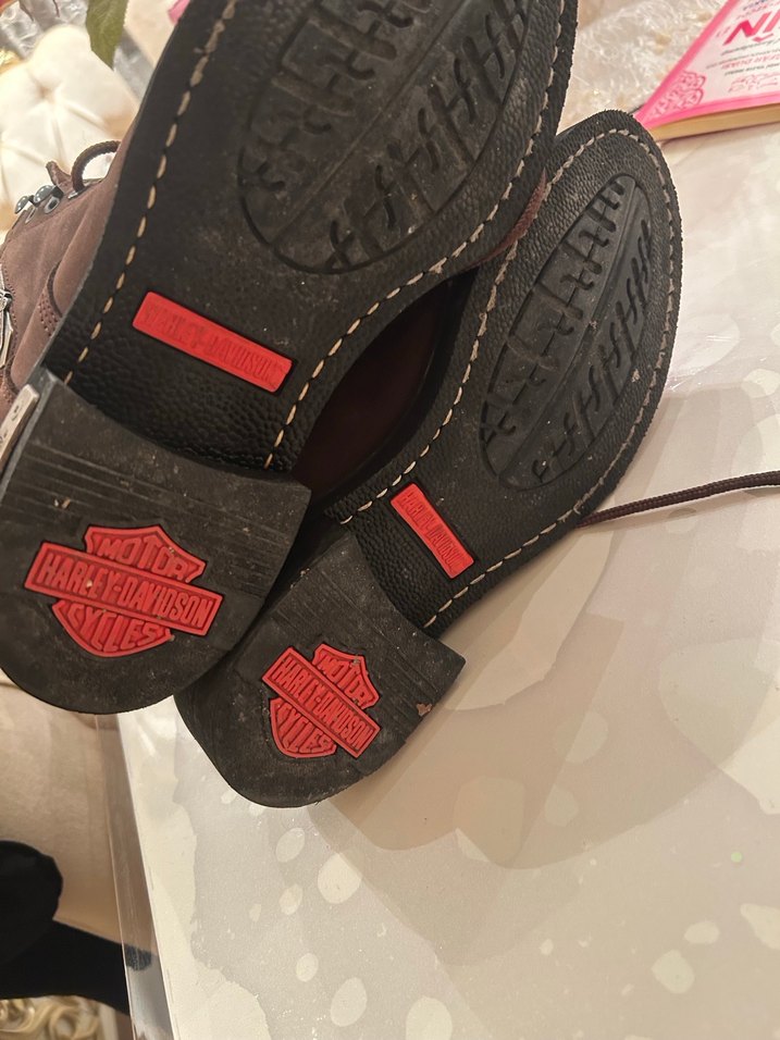 Harley-Davidson Kahverengi Deri Biker Bot - Görsel 5