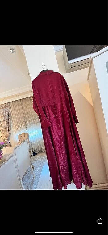 Büyük beden Soft kadife elbise bordo - Görsel 6