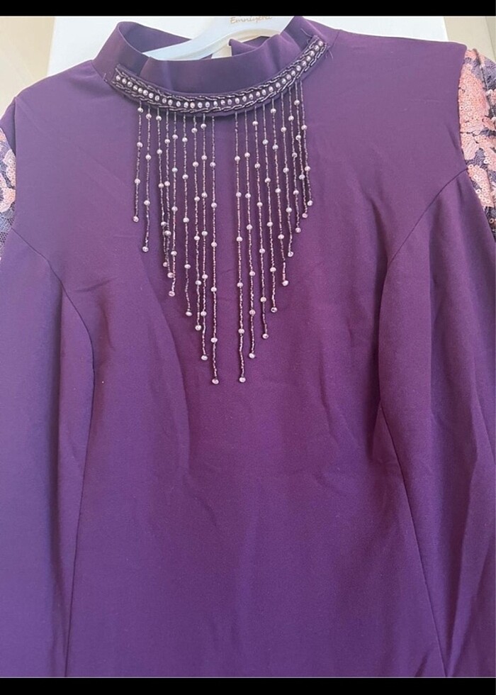 Büyük beden   Tesettür abiye elbise - Görsel 2