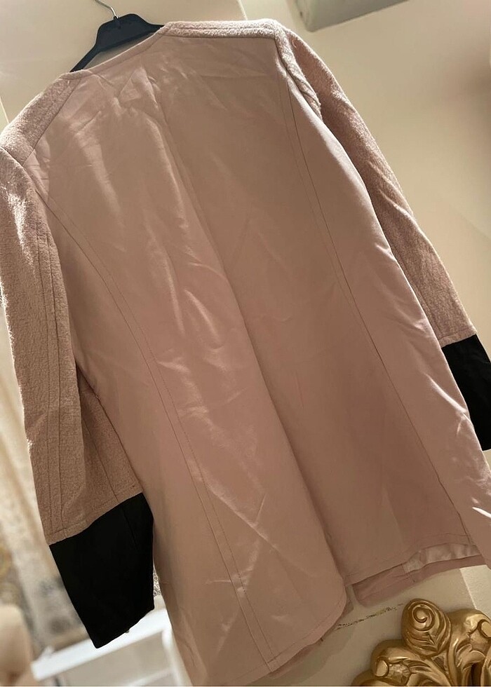 Kolları deri ceket kaban tunik boy - Görsel 3