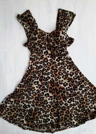 Markasız Ürün Leopar desenli elbise 