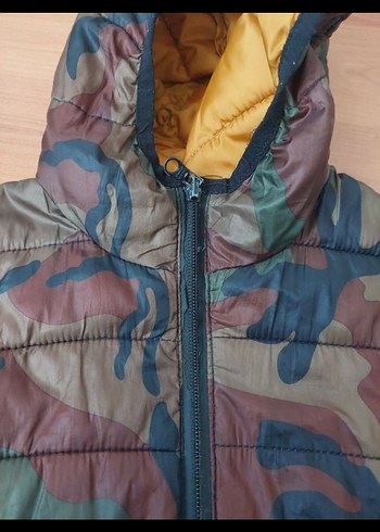 Kapüşonlu Kamuflaj Desenli Erkek Mont - Görsel 2