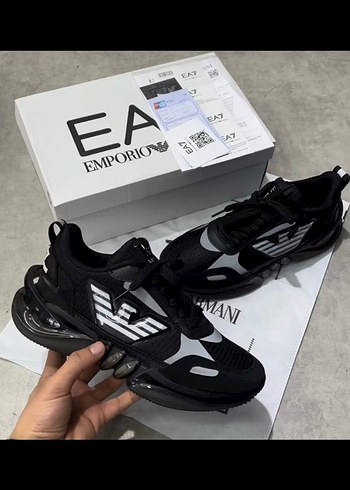 Siyah Erkek Spor Sneakers - EA7 Emporio Armani