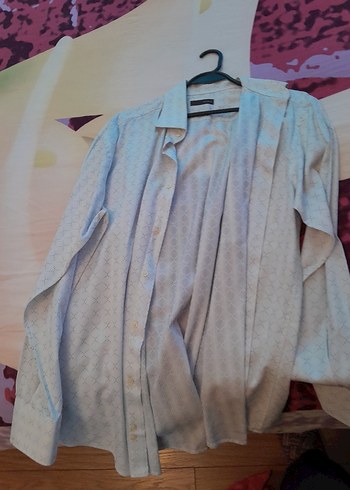 Gri Erkek Keten Gömlek Düğmeli Yaka - Görsel 2