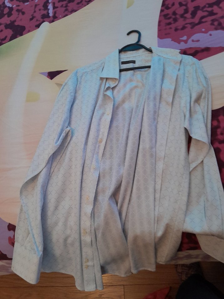 Gri Erkek Keten Gömlek Düğmeli Yaka - Görsel 2