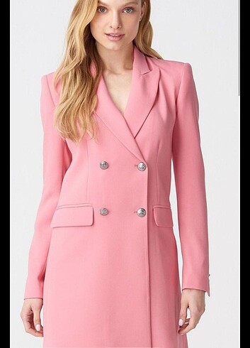 Gül kurusu Blazer ceket elbise