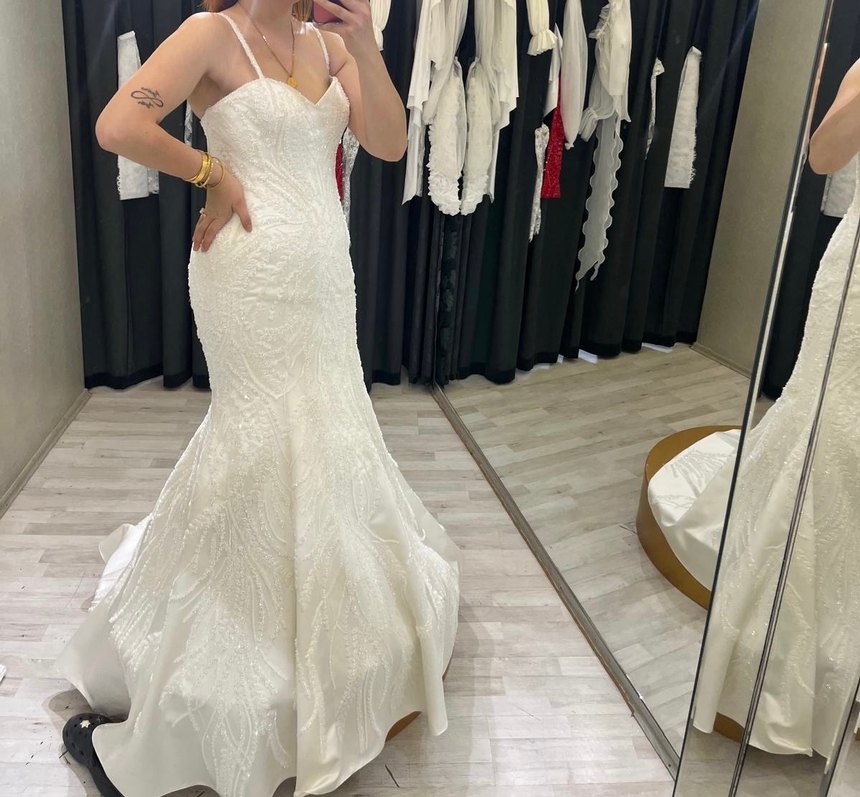 Modern Klasik Straplez Denizkızı Gelinlik - Görsel 2