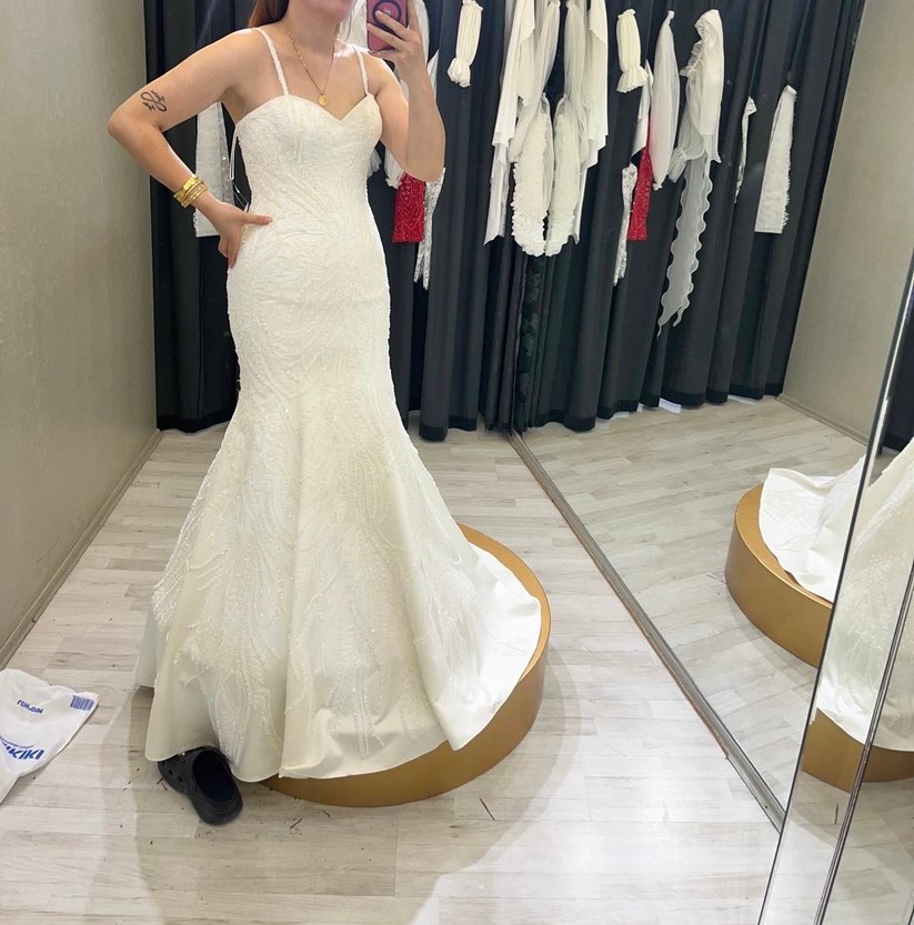 Modern Klasik Straplez Denizkızı Gelinlik - Görsel 4