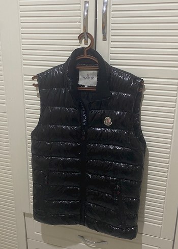 s Beden Moncler Siyah Düğmeli Erkek Yelek