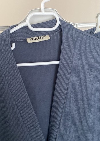 Gri Düğmeli Kadın Uzun Ceket ve Pantolon Takımı - Görsel 2