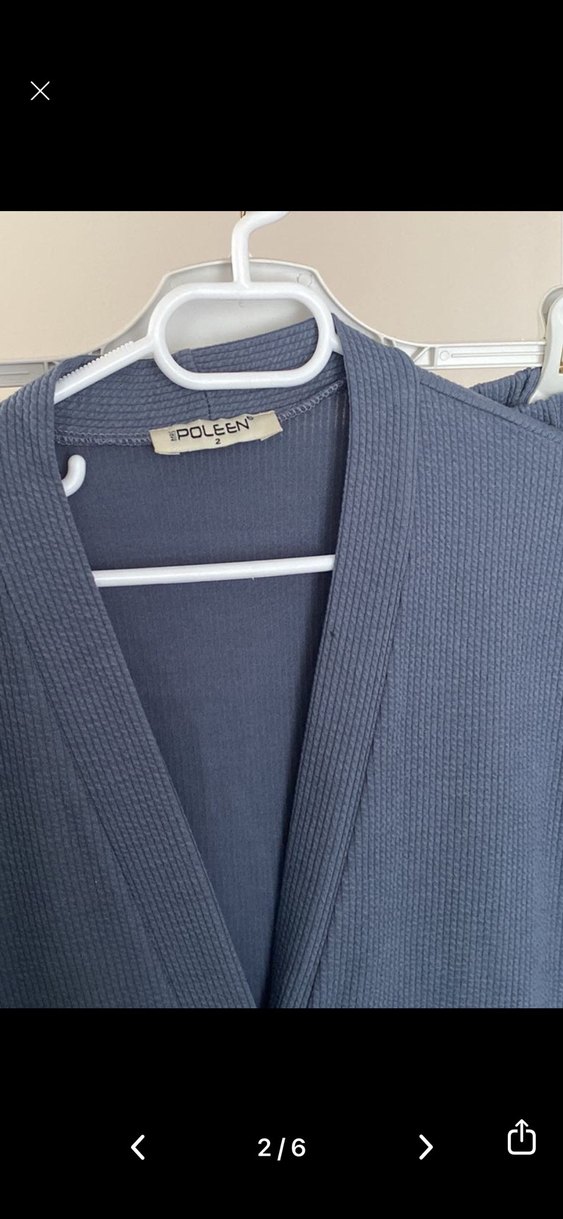 Gri Düğmeli Kadın Uzun Ceket ve Pantolon Takımı - Görsel 2