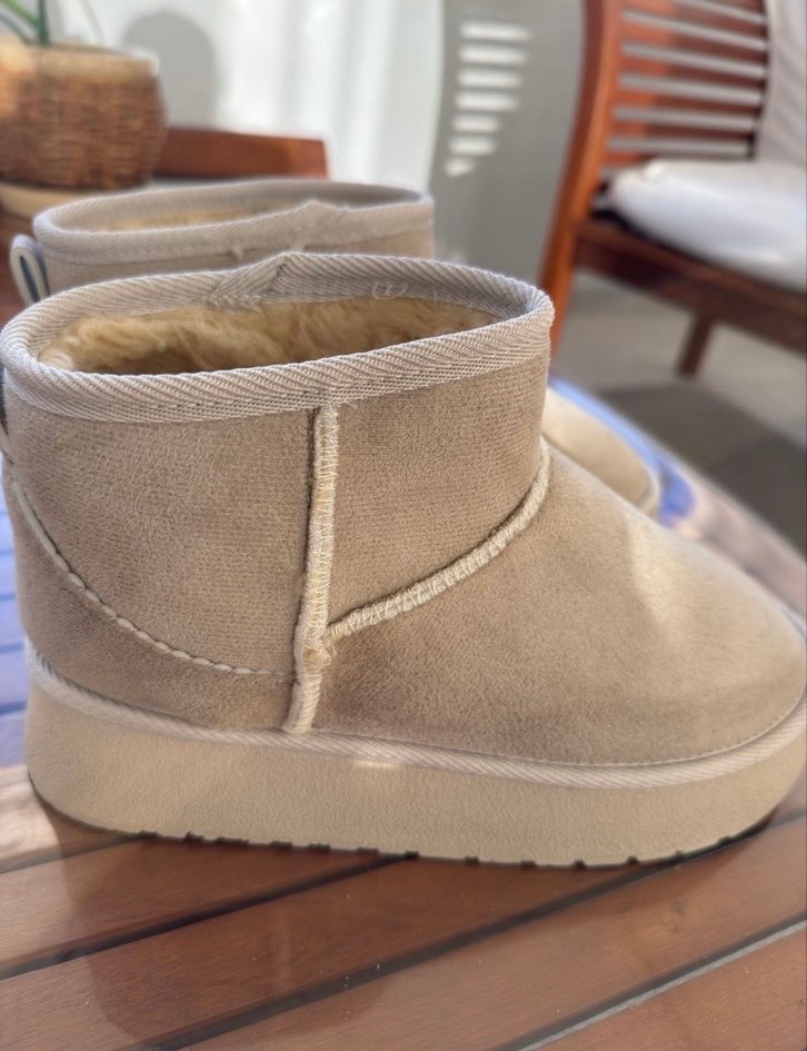 Bej Süet Kadın Dolgu Topuk Bot - Görsel 2