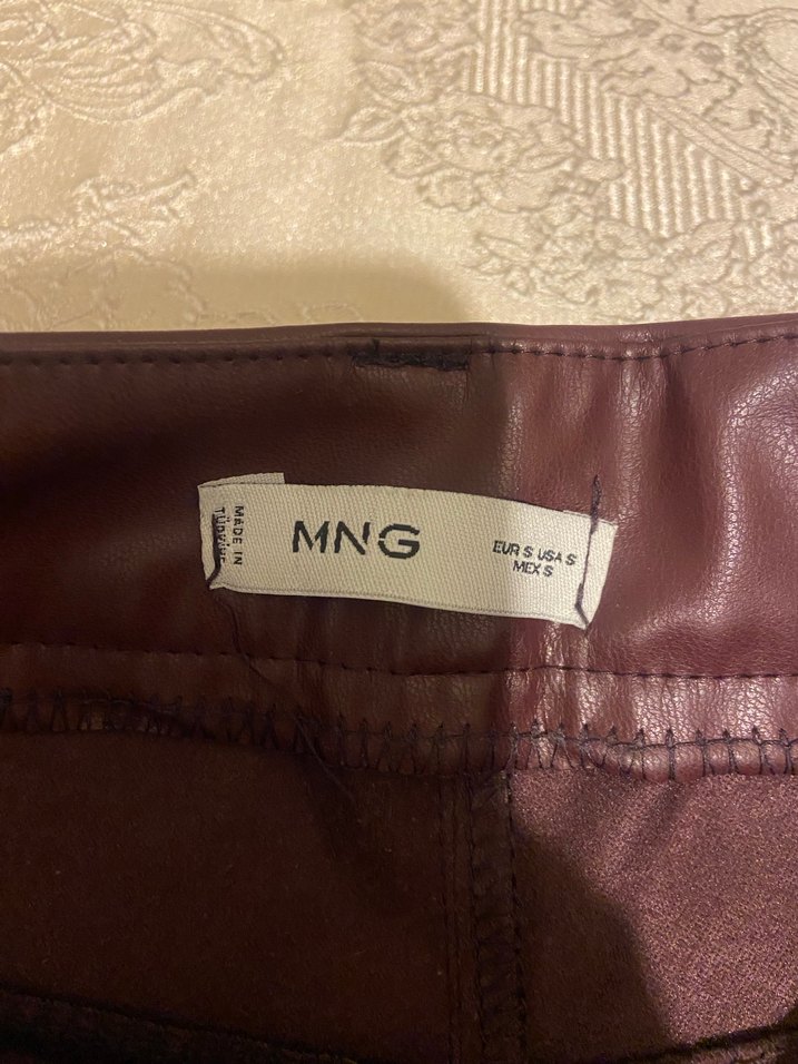 Kahverengi Parlak Deri Kadın Pantolon - Görsel 5