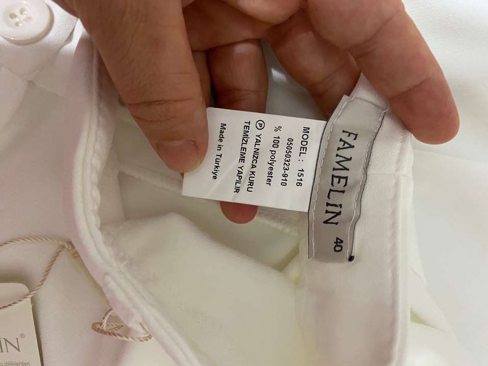 Beyaz Midi Kadın Keten Pantolon - Görsel 4