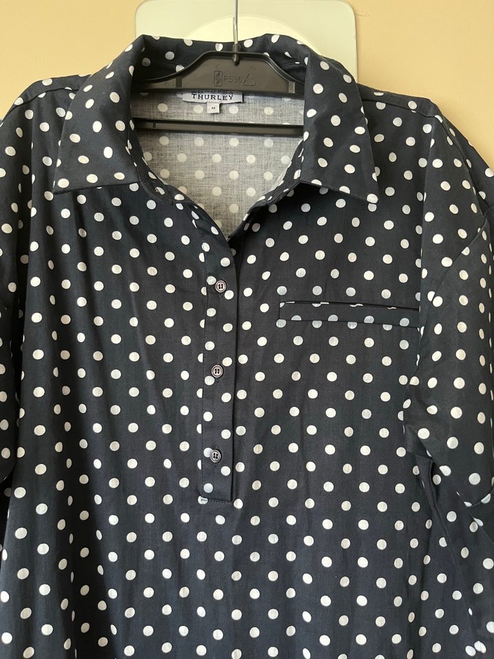 Puantiyeli  gömlek elbise - Görsel 2