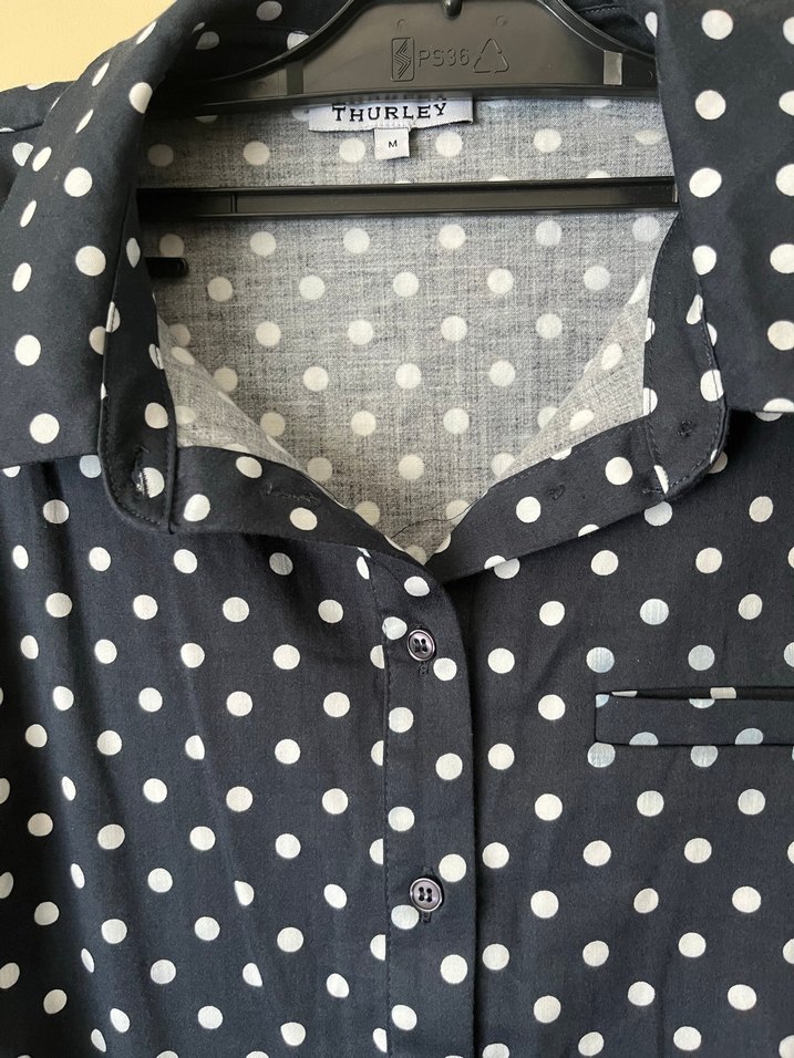 Puantiyeli  gömlek elbise - Görsel 4