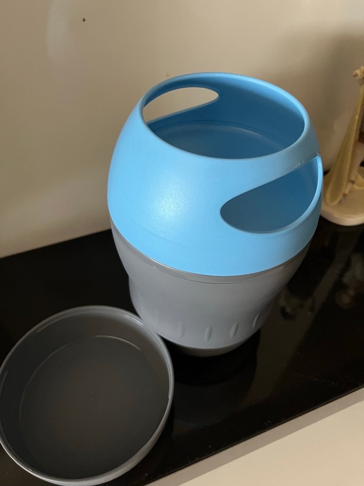 Mavi-Gri Tupperware yemek termosu - Görsel 3