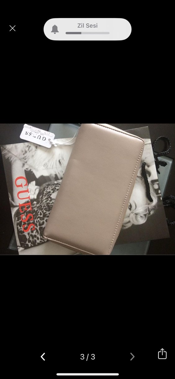 Guess Kadın Bej Deri Fermuarlı Cüzdan - Görsel 3