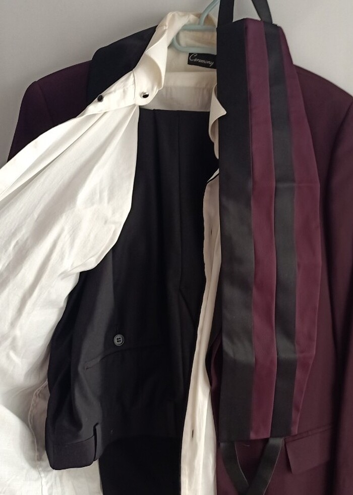 Bordo damatlık 46 beden D'S damat - Görsel 2