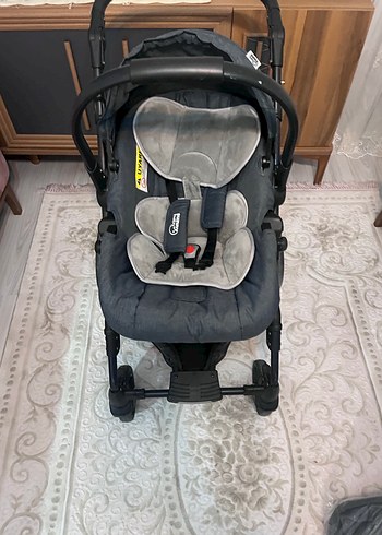 Gri Bebek Arabası ve Taşıma Koltuğu - Görsel 4