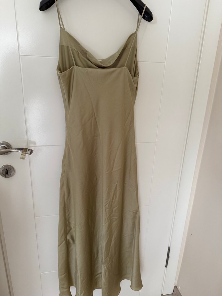 Yağ Yeşili Elbise - Görsel 4