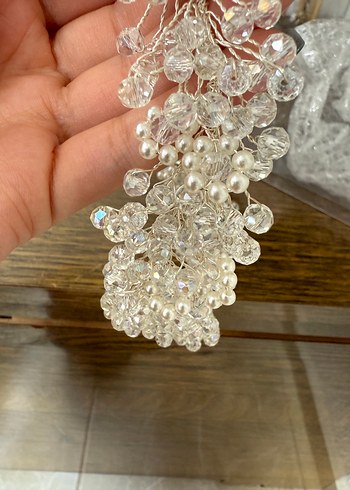 Gelin Saç Tokası Beyaz Boncuklu - Görsel 2