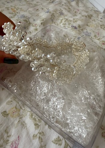 Gelin Saç Tokası Beyaz Boncuklu - Görsel 4