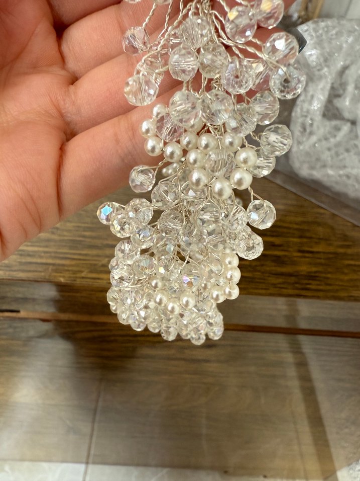 Gelin Saç Tokası Beyaz Boncuklu - Görsel 2