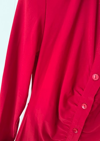 Kırmızı Dar Kısa Elbise - Görsel 3